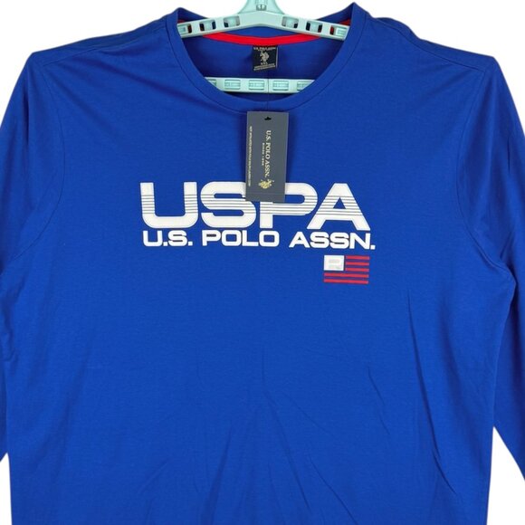 U.S. Polo Assn. Men's Pullover Blue Long Sleeve T-Shirt Size XXL 100% Cotton NWT - Picture 3 of 9